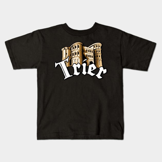 Trier City Porta Nigra Moselle Home Kids T-Shirt by Foxxy Merch